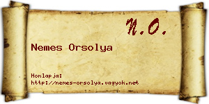 Nemes Orsolya névjegykártya